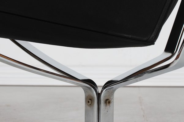 Mid-Century Falcon Armchair in Black Leather & Chrome by Sigurd Ressell for Vatne Møbler, 1970s-QQ-1368303