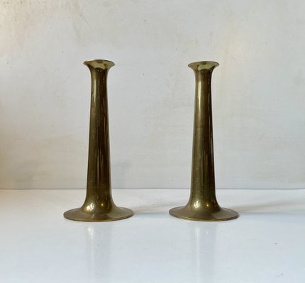 Mid-Century Fanfare Brass Candlesticks by Hans Bolling for Torben Ørskov, 1960s, Set of 2-LCR-1819440