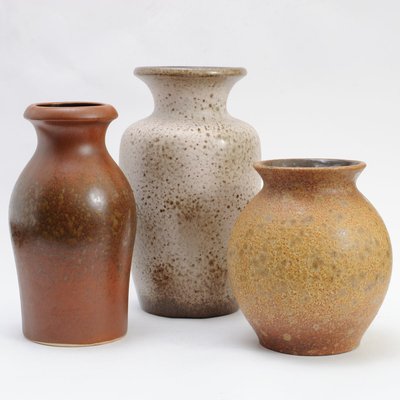 Mid-Century Fat Lava Ceramic Vases from Scheurich, Set of 3-IXK-583914