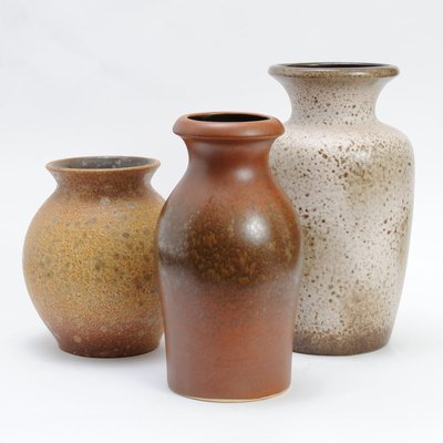 Mid-Century Fat Lava Ceramic Vases from Scheurich, Set of 3-IXK-583914