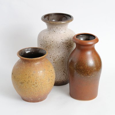 Mid-Century Fat Lava Ceramic Vases from Scheurich, Set of 3-IXK-583914