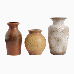 Mid-Century Fat Lava Ceramic Vases from Scheurich, Set of 3-IXK-583914