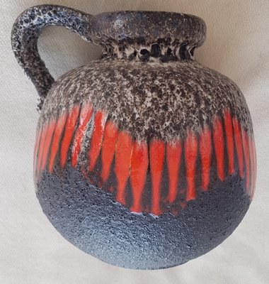 Mid-Century Fat Lava Vase in Black and Red from Scheurich-QDP-1798287