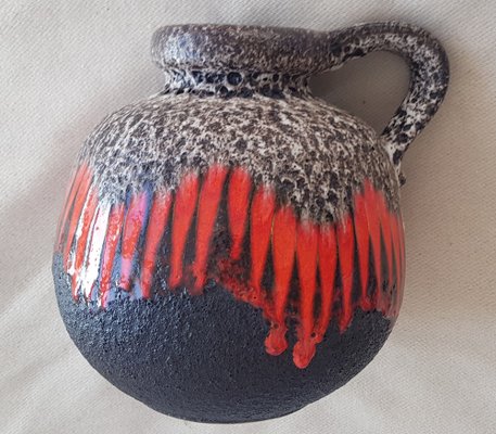 Mid-Century Fat Lava Vase in Black and Red from Scheurich-QDP-1798287