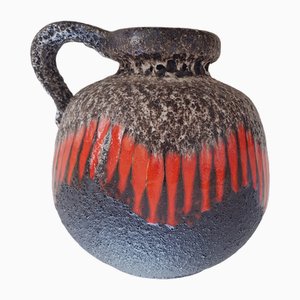 Mid-Century Fat Lava Vase in Black and Red from Scheurich-QDP-1798287