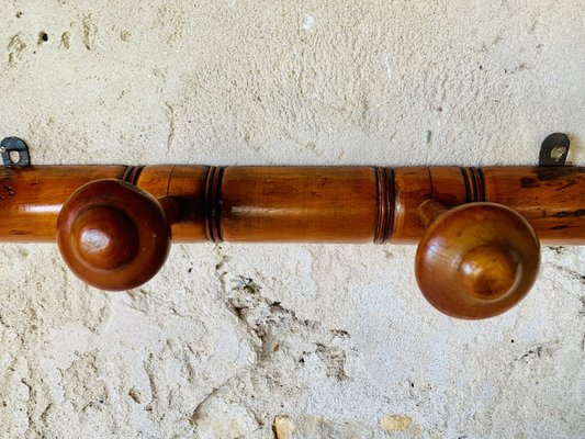 Mid-Century Faux Bamboo Wall Mounted Coat Rack, 1940s-OJT-1789760