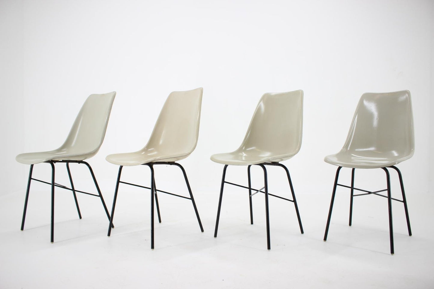 Mid-Century Fiberglass Dining Chairs, Czechoslovakia, 1960s, Set of 4