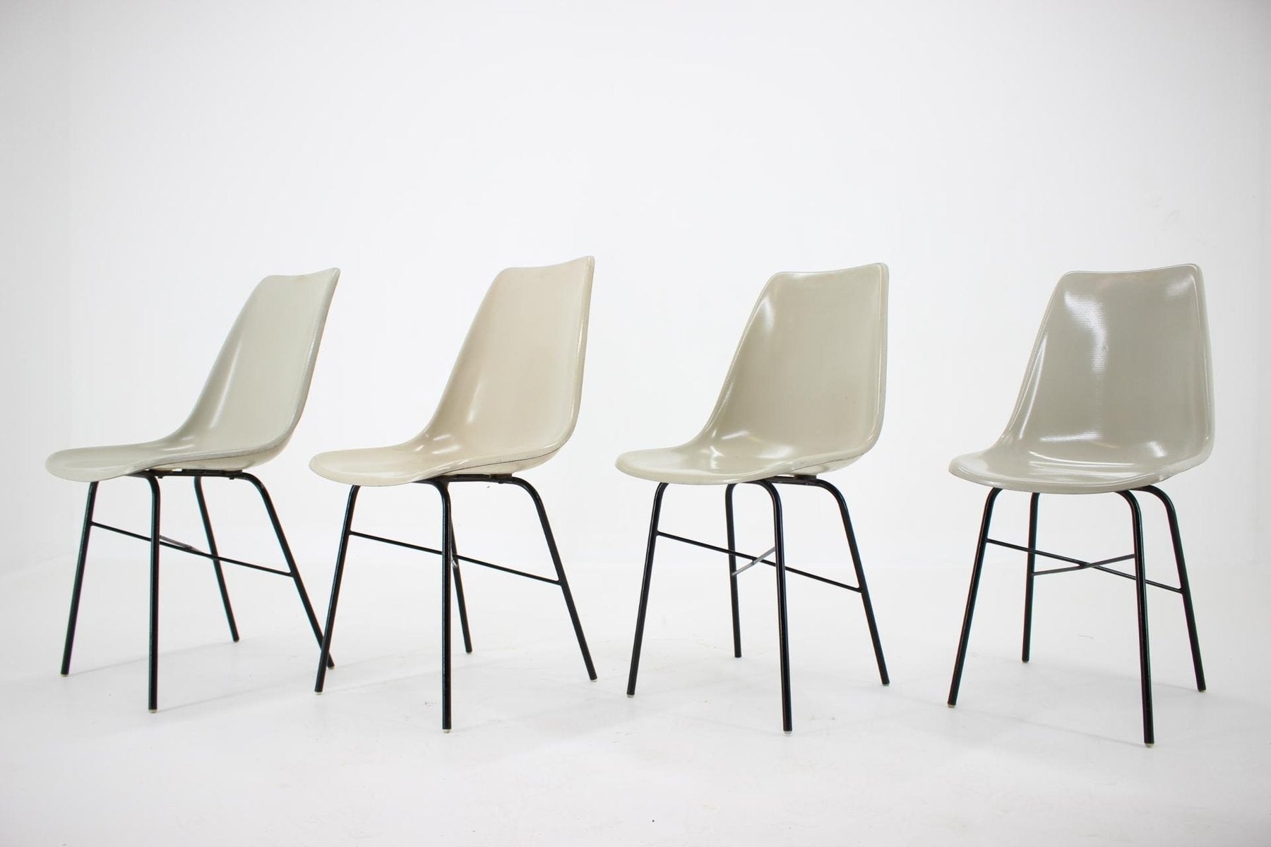 Mid-Century Fiberglass Dining Chairs, Czechoslovakia, 1960s, Set of 4