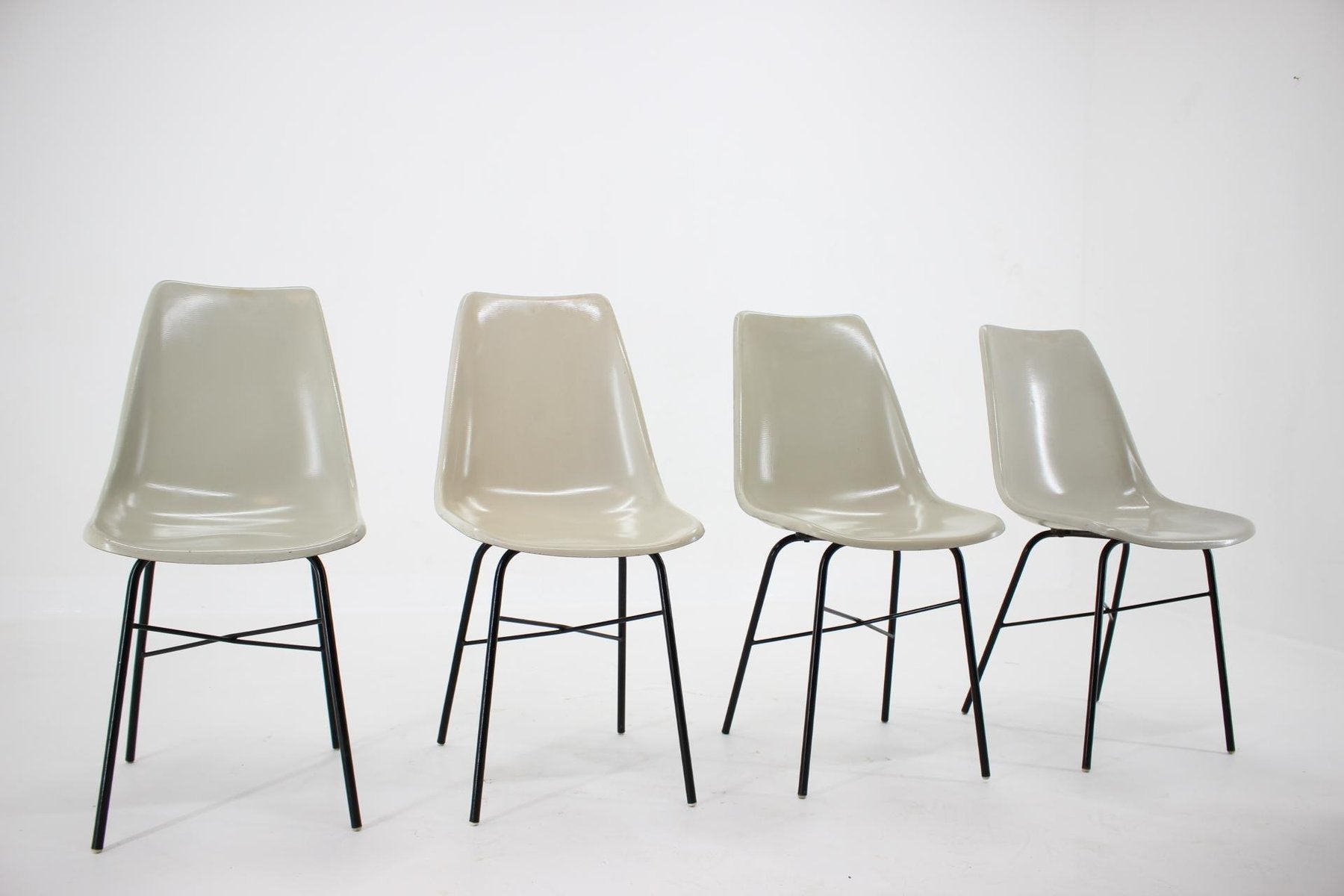 Mid-Century Fiberglass Dining Chairs, Czechoslovakia, 1960s, Set of 4