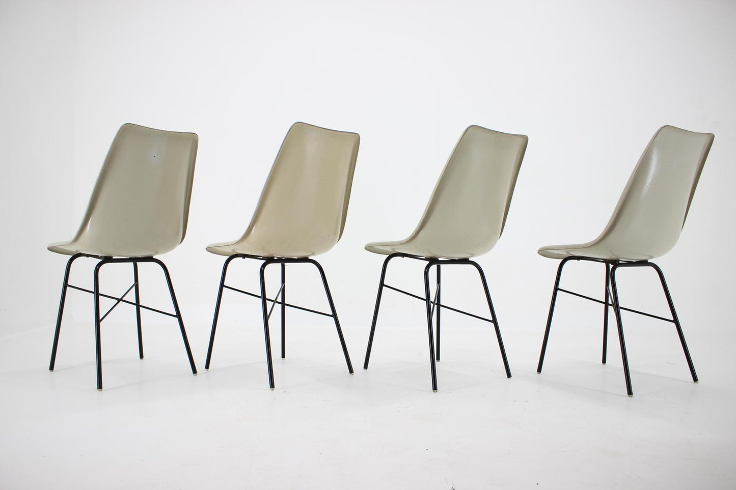 Mid-Century Fiberglass Dining Chairs, Czechoslovakia, 1960s, Set of 4