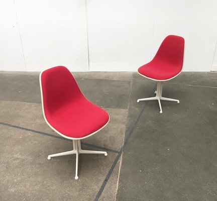 Mid-Century Fiberglass Side Chairs with La Fonda Base by Charles & Ray Eames for Herman Miller, Set of 2-UAH-809494