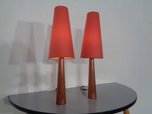 Mid-Century Filigree Danish Teak Table Lamps, 1950s, Set of 2-RDW-775299