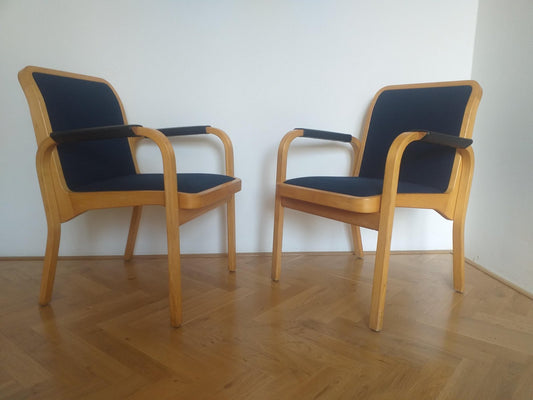 Mid Century Finnish Alvar Aalto E45 Chairs by Artek, 1960s, Set of 2