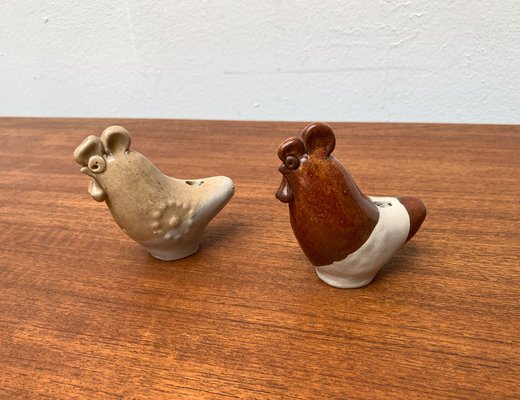 Mid-Century Finnish Ceramic Chicken Bird Flutes from Kermansavi Oy, 1960s, Set of 2-UAH-1334569