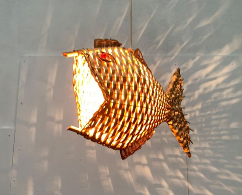 Mid-Century Fish Pendant Lamp, 1960s-UAH-1238776