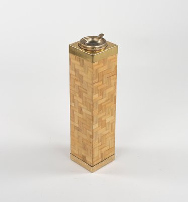 Mid-Century Floor Ashtray in Bamboo and Brass, Italy, 1970s-LYQ-1822412