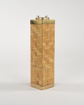 Mid-Century Floor Ashtray in Bamboo and Brass, Italy, 1970s-LYQ-1822412