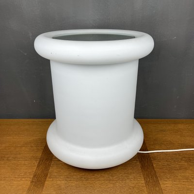 Mid-Century Floor Lamp in White Glass, Italy, 1970s-WQC-955246