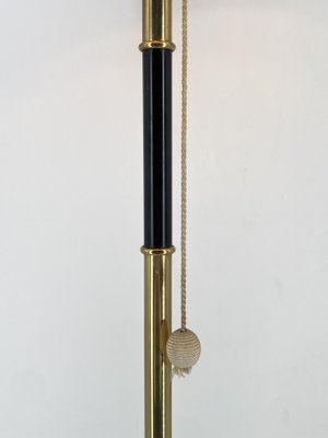 Mid-Century Floor Lamp with Brass Base and Fabric Shade by Bag Turgi, Switzerland, 1950s-CZ-2018260