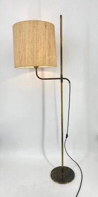 Mid-Century Floor Lamp with Height-Adjustable Fabric Shade by Florian Schulz, Germany, 1950s-CZ-2018308