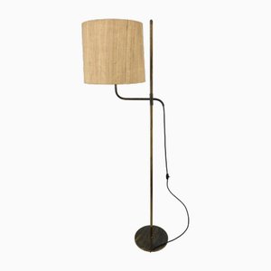 Mid-Century Floor Lamp with Height-Adjustable Fabric Shade by Florian Schulz, Germany, 1950s-CZ-2018308