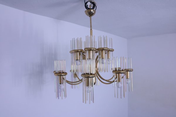 Mid-Century Fluorescent Glass Chandelier by Gaetano Sciolari-SXX-586657