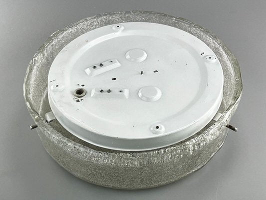 Mid-Century Flush Mount Ceiling Lamp in Ice Glass from Hillebrand Lighting, 1960s-EJL-1309618