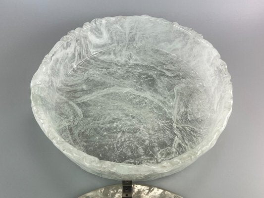 Mid-Century Flush Mount Ceiling Lamp in Ice Glass from Kaiser-EJL-1367061