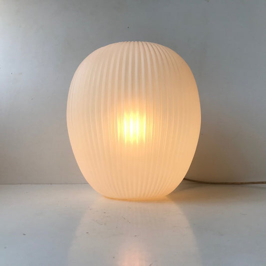 Mid-Century Fluted White Pendant Lamp by Heifetz for Rotaflex, 1960s