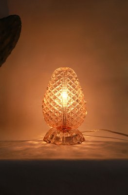 Mid-Century Foglia Pink Murano Leaf Table Lamp, 1940s-HUY-831730