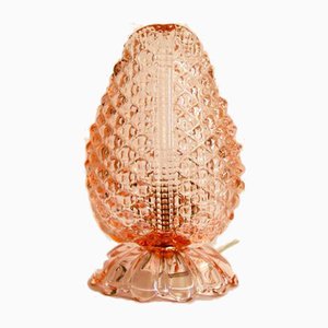 Mid-Century Foglia Pink Murano Leaf Table Lamp, 1940s-HUY-831730