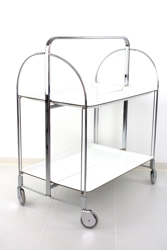 Mid-Century Foldable Dinette Serving Trolley from Bremshey Solingen, 1960s