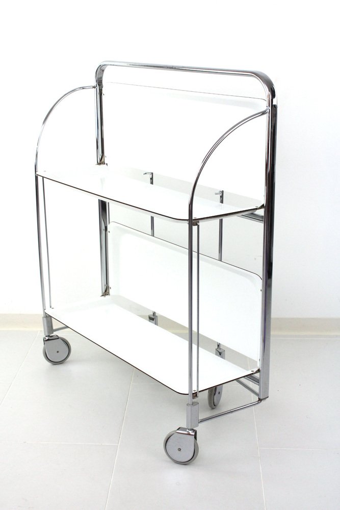 Mid-Century Foldable Dinette Serving Trolley from Bremshey Solingen, 1960s