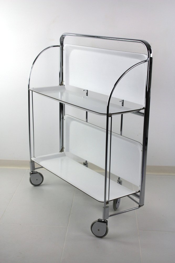 Mid-Century Foldable Dinette Serving Trolley from Bremshey Solingen, 1960s