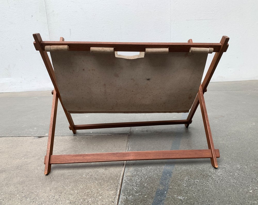 Mid-Century Foldable Magazine Holder in Teak, 1960s