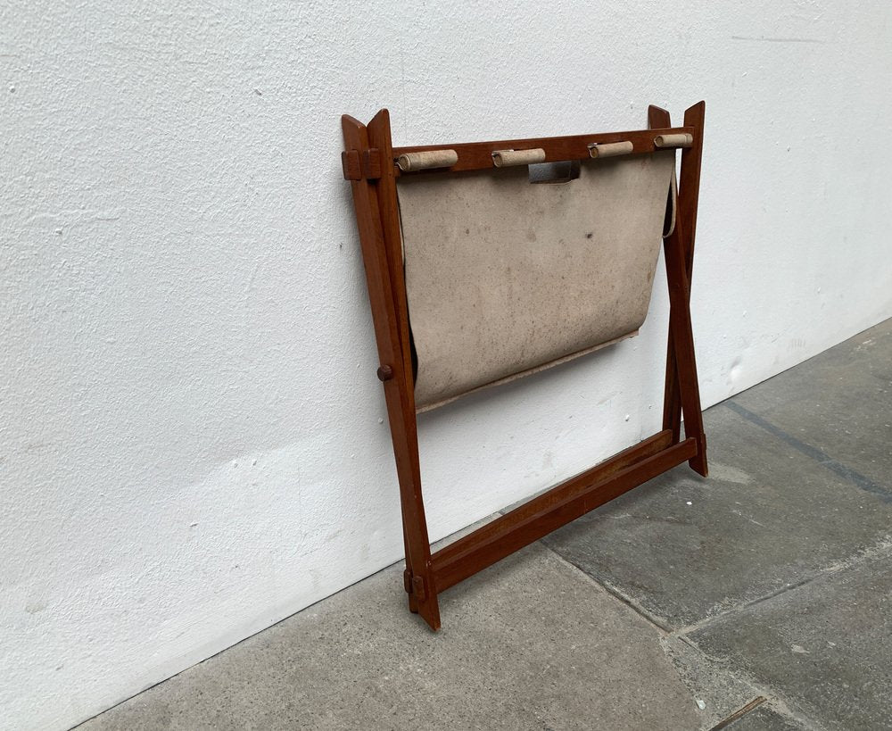 Mid-Century Foldable Magazine Holder in Teak, 1960s