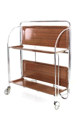 Mid-Century Foldable Serving Trolley from Bremshey Solingen, 1950s-ZWH-1311780