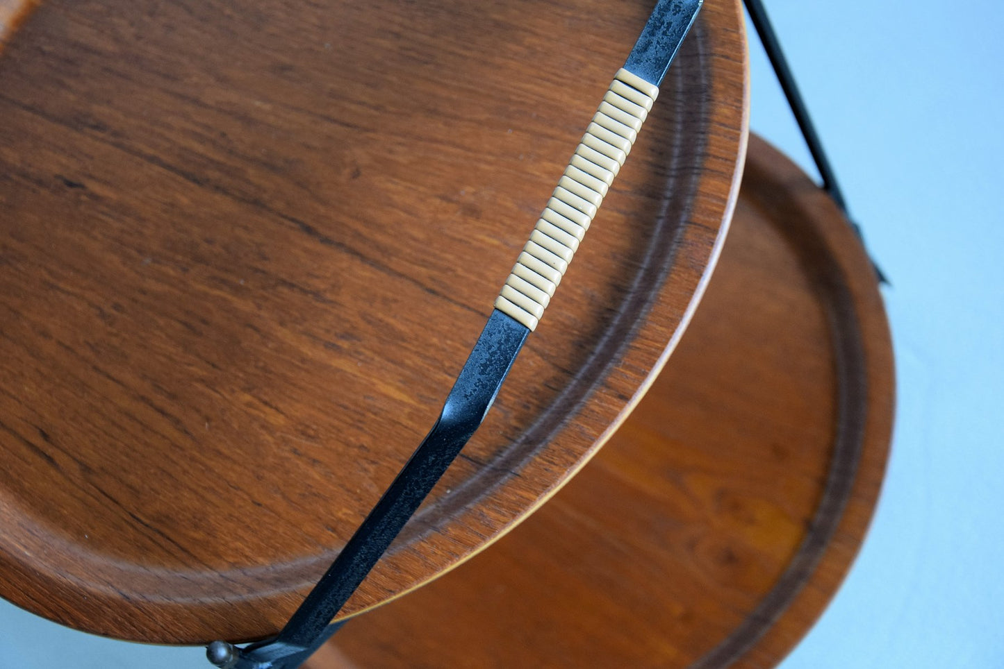 Mid-Century Foldable Teak Bar Trolley