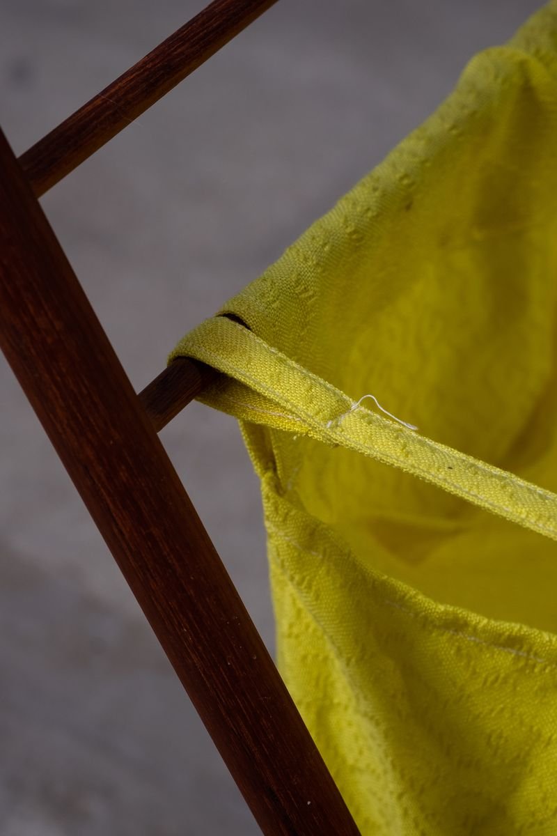 Mid-Century Foldable Teak Magazine Rack with Drumstick Legs