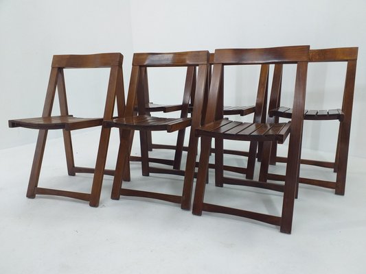 Mid-Century Folding Chairs by Aldo Jacober for Alberto Bazzani, 1960s, Set of 6-TZ-1092363