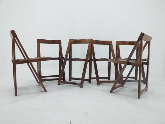 Mid-Century Folding Chairs by Aldo Jacober for Alberto Bazzani, 1960s, Set of 6-TZ-1092363