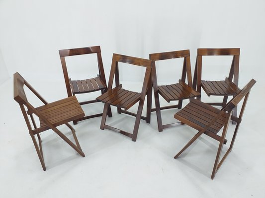 Mid-Century Folding Chairs by Aldo Jacober for Alberto Bazzani, 1960s, Set of 6-TZ-1092363