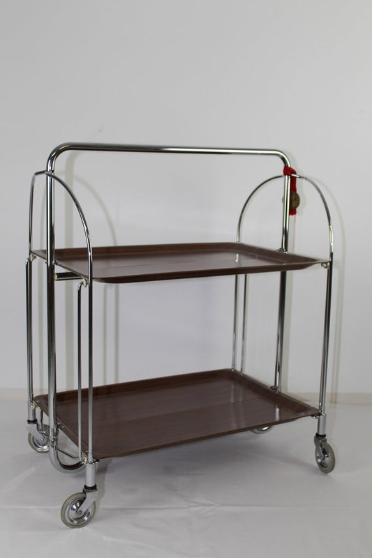 Mid-Century Folding Serving Trolley from Bremshey Solingen