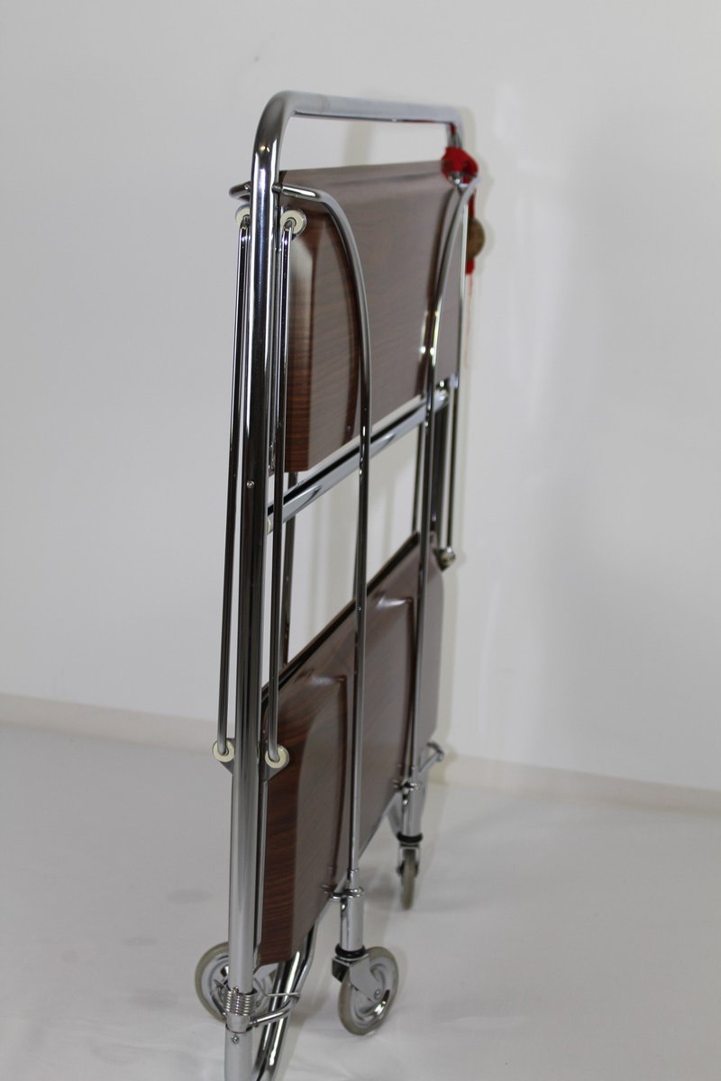 Mid-Century Folding Serving Trolley from Bremshey Solingen