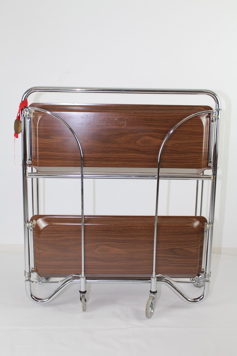 Mid-Century Folding Serving Trolley from Bremshey Solingen