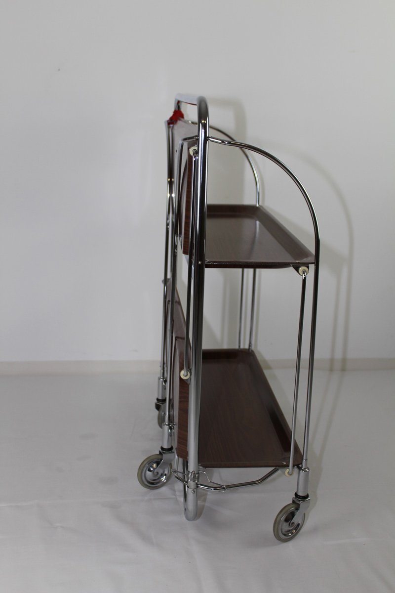 Mid-Century Folding Serving Trolley from Bremshey Solingen