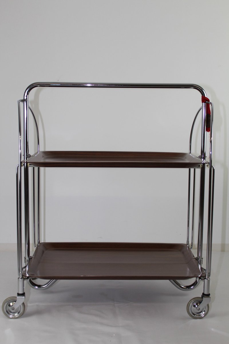 Mid-Century Folding Serving Trolley from Bremshey Solingen