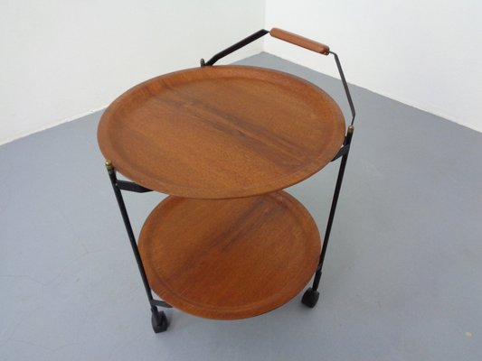 Mid-Century Folding Teak & Metal Serving Bar Cart, 1960s-RDW-1384703