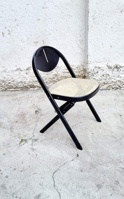 Mid-Century Folding Wooden Chair in the style of Achille Castiglioni, Italy, 1970s-PUG-1003725