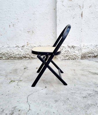 Mid-Century Folding Wooden Chair in the style of Achille Castiglioni, Italy, 1970s-PUG-1003725